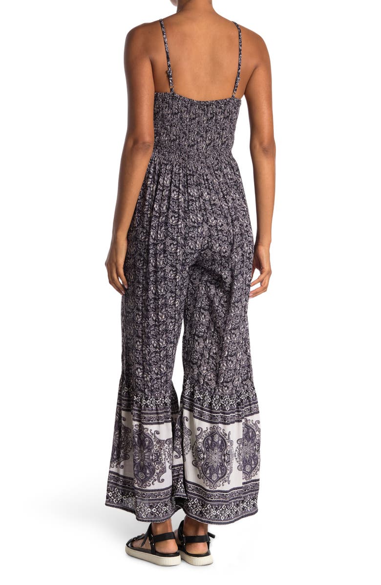 Angie Smocked Printed Jumpsuit, Alternate, color, 