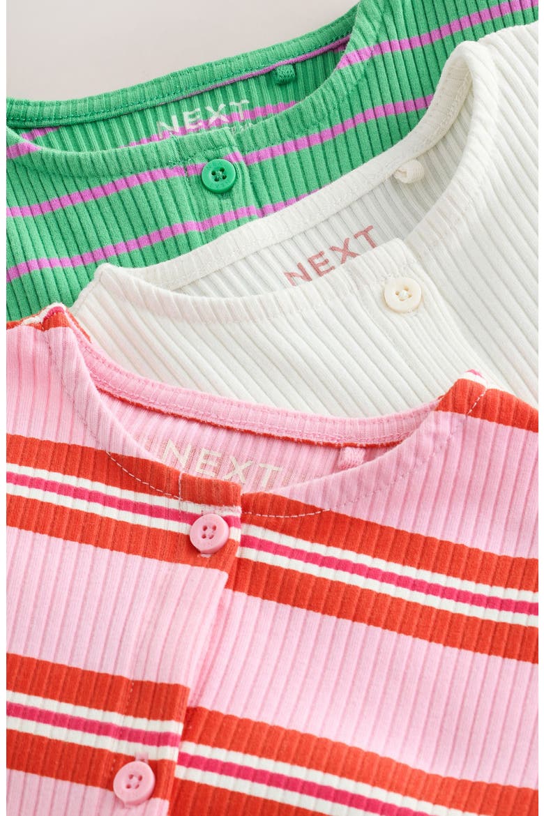 Kids' 3-Pack Assorted Rib Stretch Cotton Jersey Cardigans, Alternate, color, PINK