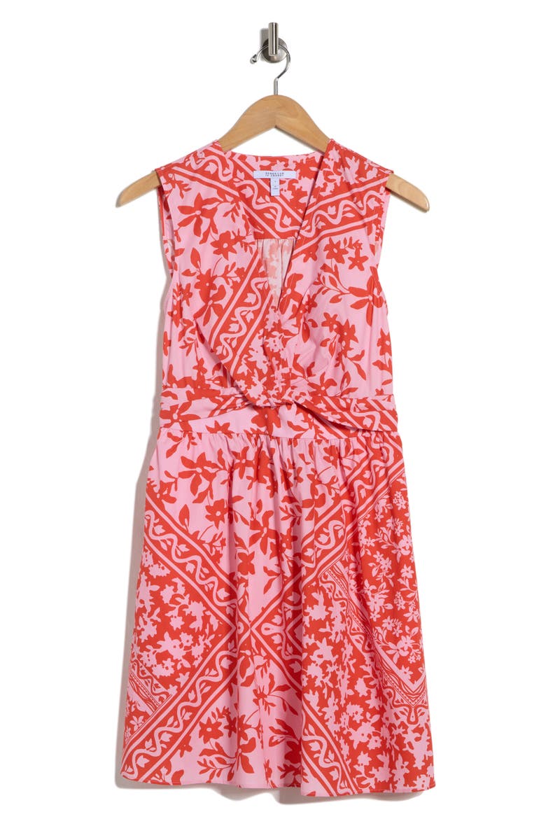 Nulla Front Twist Minidress, Alternate, color, PINK TILE
