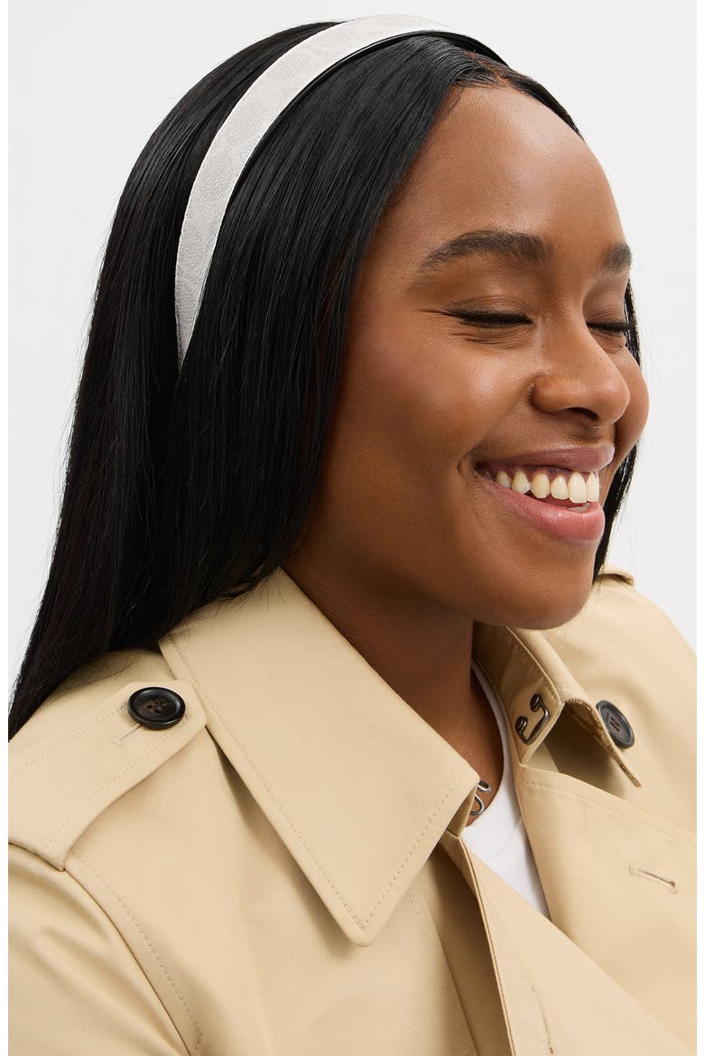 Signature Leather Headband, Alternate, color, OFF WHITE
