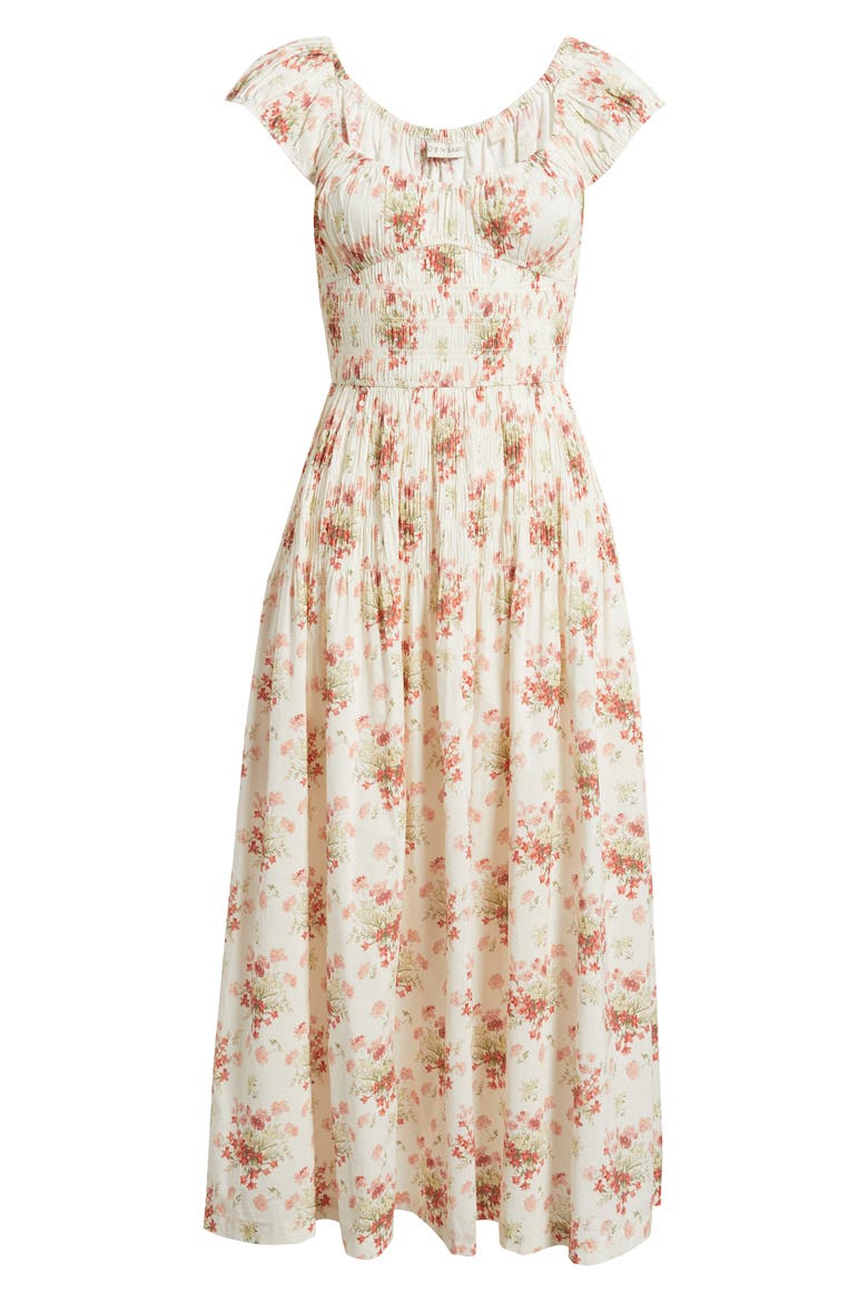 Quinette Organic Cotton Voile Midi Dress, Alternate, color, LANTANA FLORAL