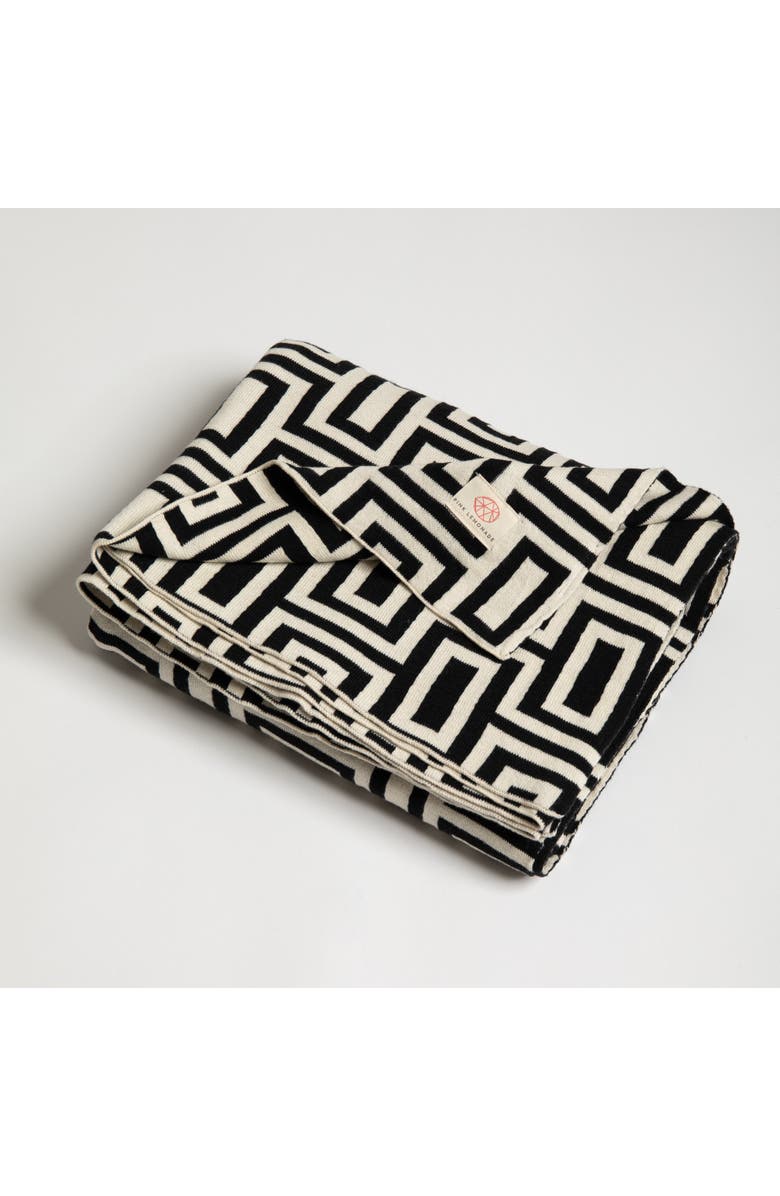 Pink Lemonade Galaxy Organic Cotton Throw Blanket, Main, color, Black