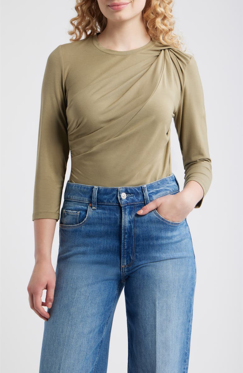 CITY BLUES Shoulder Twist Top, Main, color, Light Olive