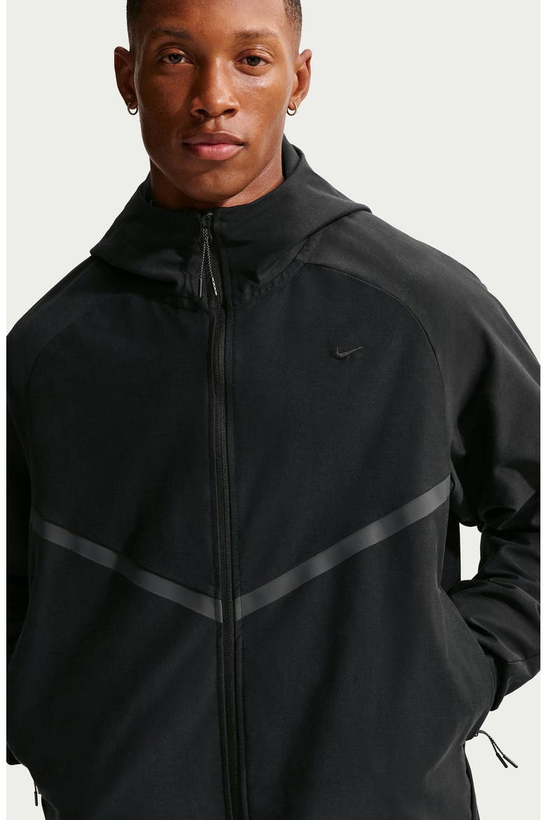 Sportswear Tech Full-Zip Hooded Knit Windrunner Jacket, Alternate, color, BLACK