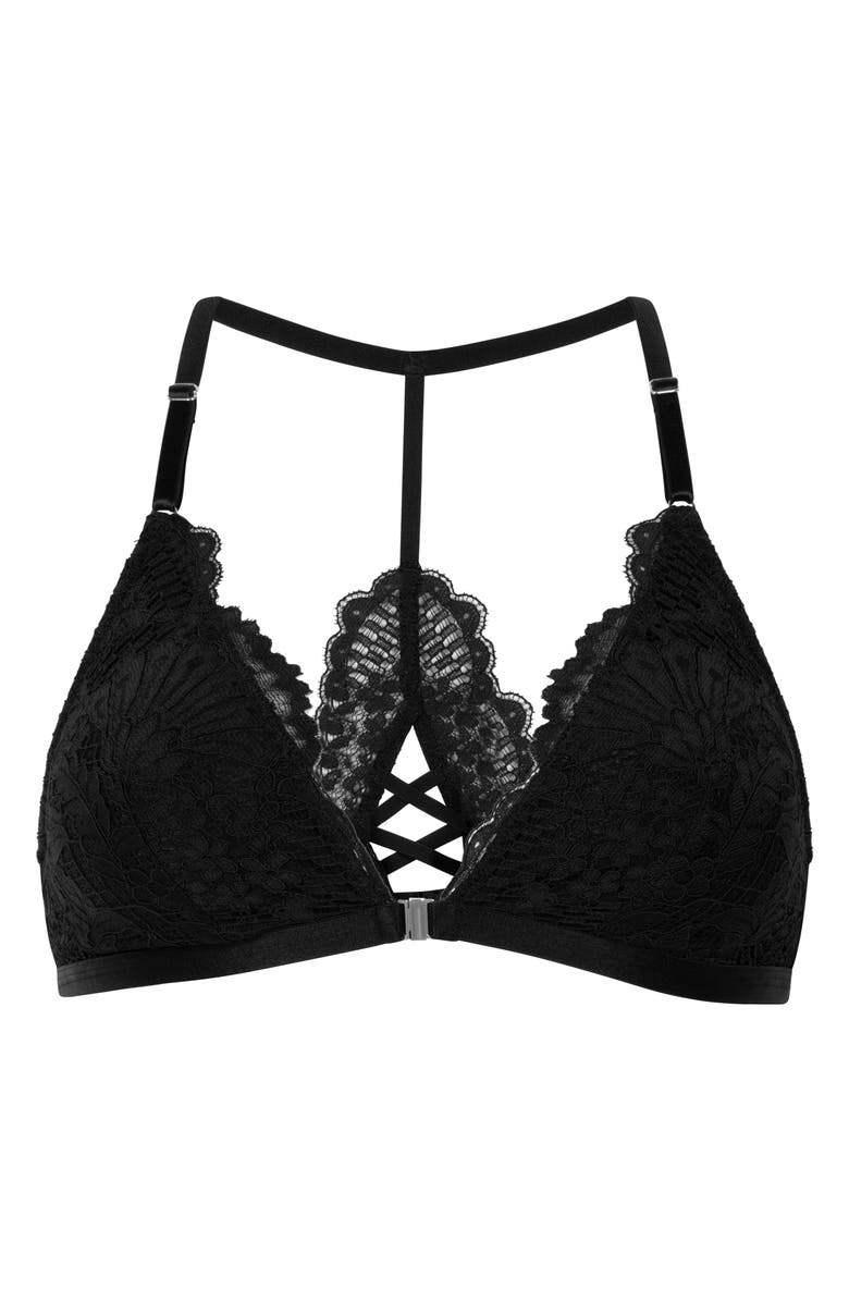 Hunkemöller Whitney Front Clasp Triangle Bralette, Alternate, color, Caviar