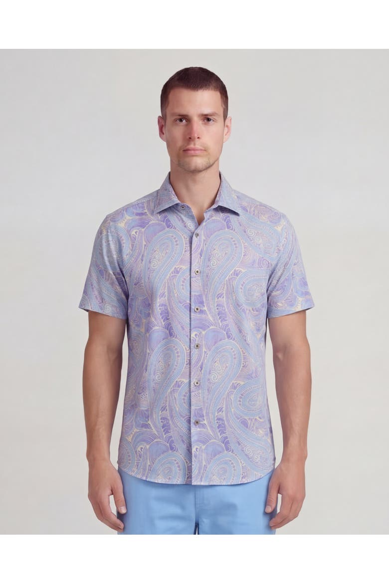 Marakesh Paisley Mens Short Sleeve Shirt, Main, color, Marakesh Paisley Helio
