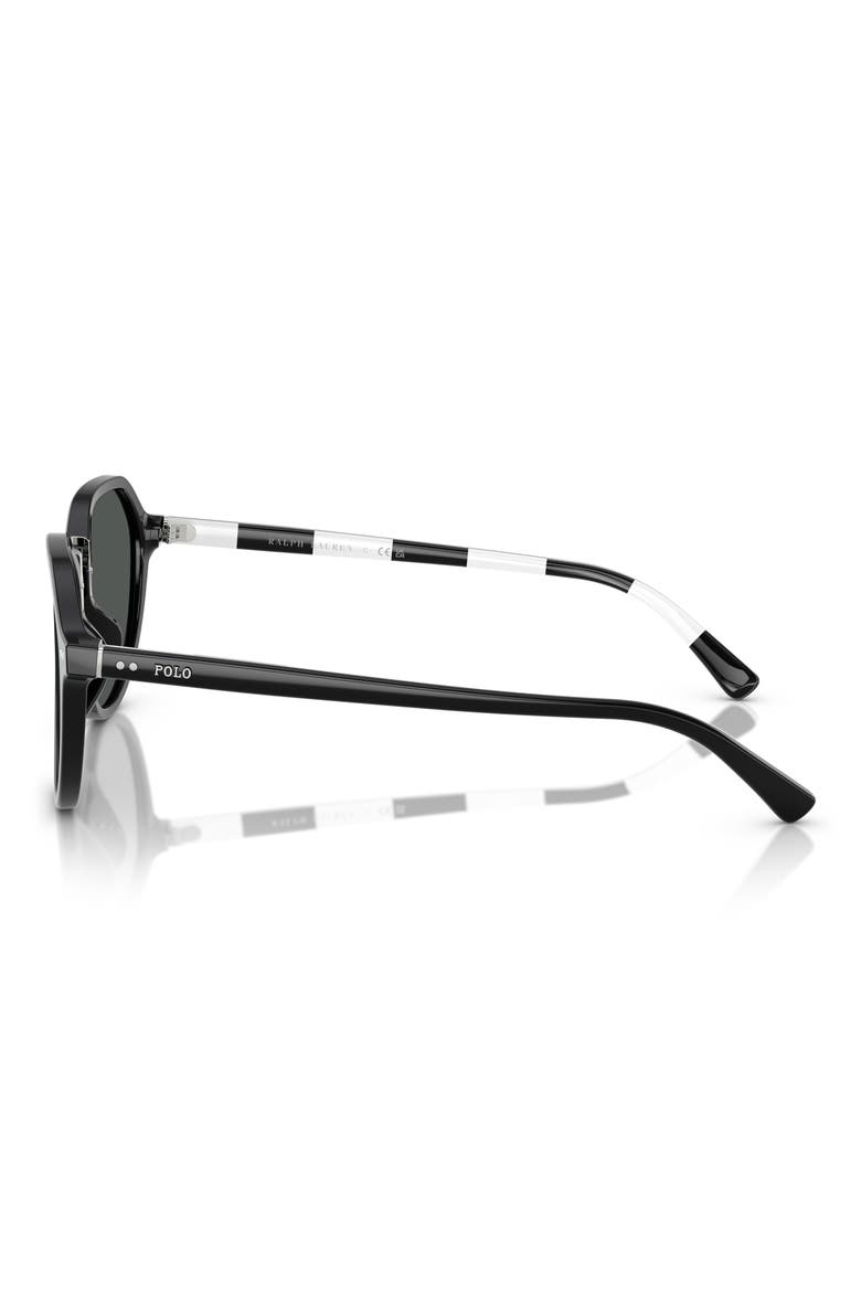 53mm Phantos Sunglasses, Alternate, color, SHINY BLACK