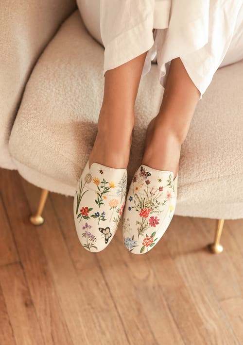 Alepel Women's Pressed Flowers Mule In Pressed Flowers