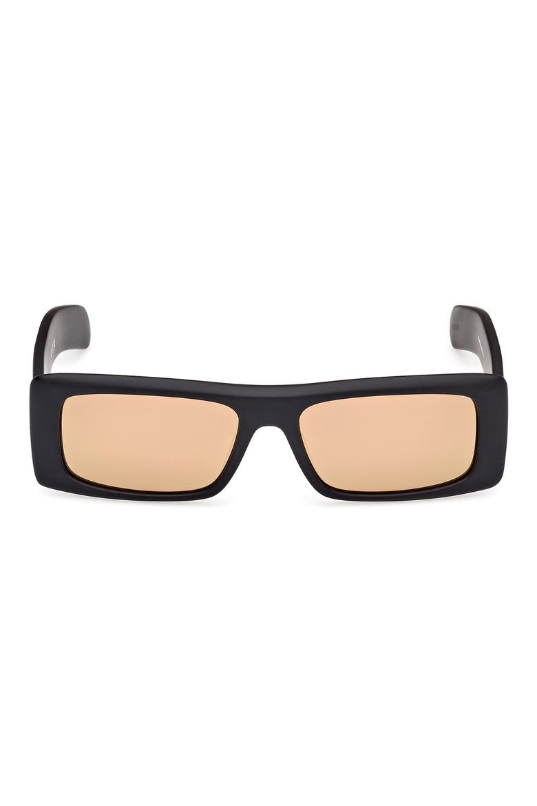 Rectangular Sunglasses, Main, color, MATTE BLACK/ BROWN MIRROR