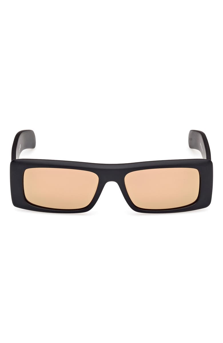 adidas Rectangular Sunglasses, Main, color, Matte Black/ Brown Mirror