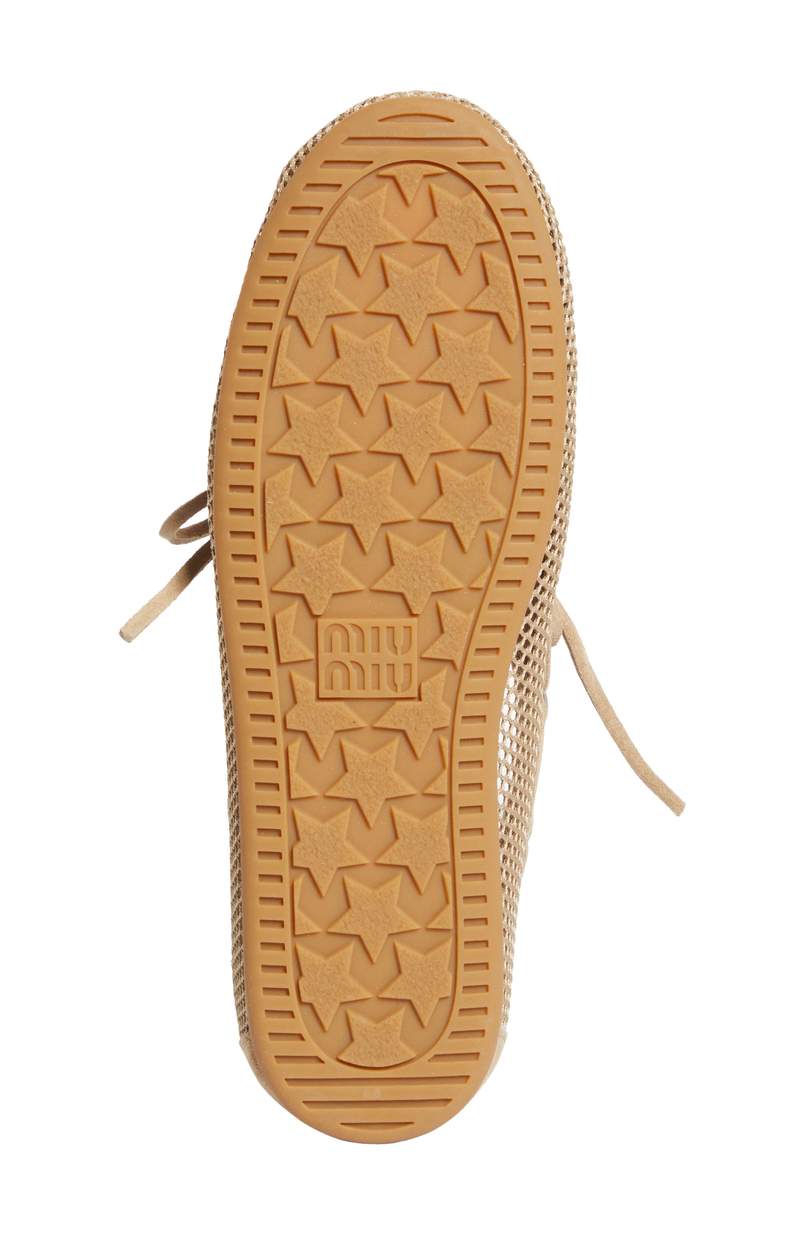 Miu Miu Mesh Boat Shoe, Alternate, color, Deserto