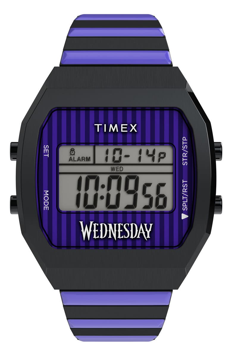 Timex<sup>®</sup> x Wednesday T80 Bracelet Watch, 36mm, Main, color, Black