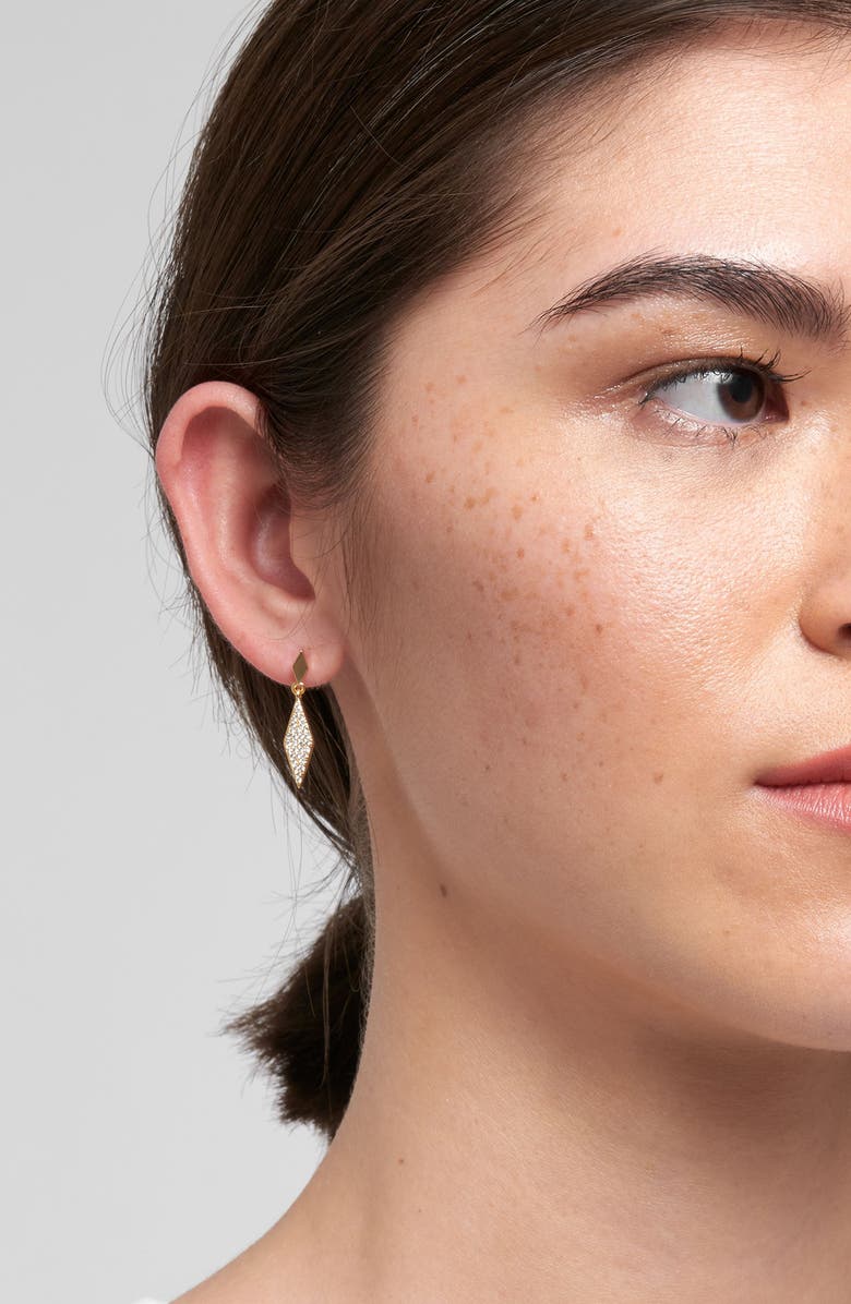 Adornia CZ Pavé Diamond Drop Earrings, Alternate, color, Gold