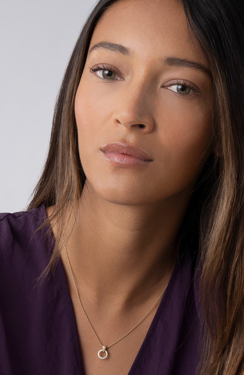 LAGOS Meridian 18K Gold & Diamond Circle Pendant Necklace, Alternate, color, Diamond