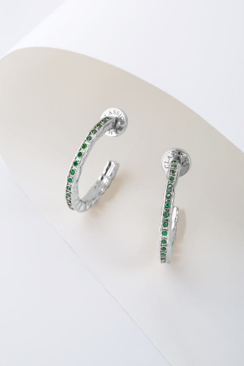 Classicharms Stella Molten Color Cubic Zirconia Hoop Earrings In Silver
