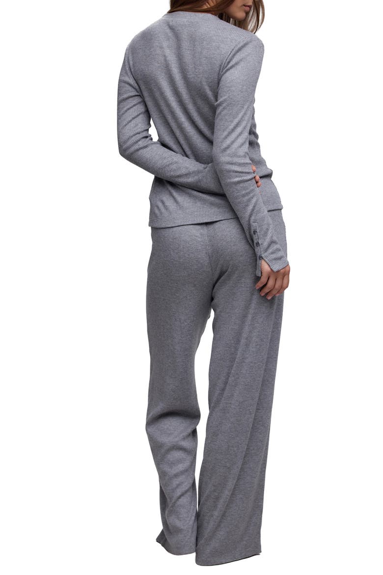 Cozy Dreams Ribbed Sleep Henley, Alternate, color, HEATHER GRAY