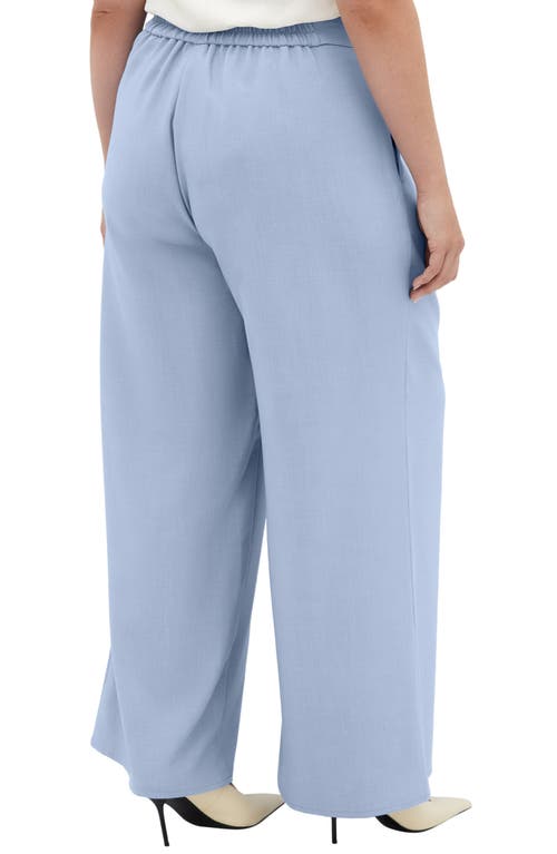 Shop City Chic Tori Front Pleat Wide Leg Pants In Bluebell