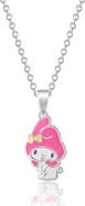 Hello Kitty Silver Plated and Clear Crystal My Melody Pendant, 18'' Chain