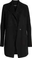 Kenneth Cole New York Knit Sleeve Wool Blend Coat