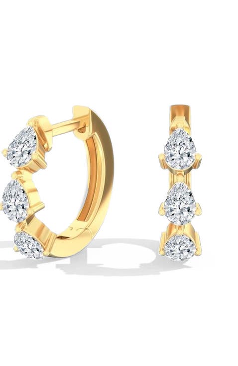 Pear Lab Diamond Huggie in 14K Gold