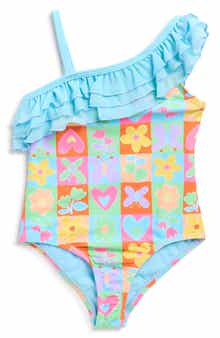 Angel Beach Kids' Ruffle Shoulder One-Piece Swimsuit