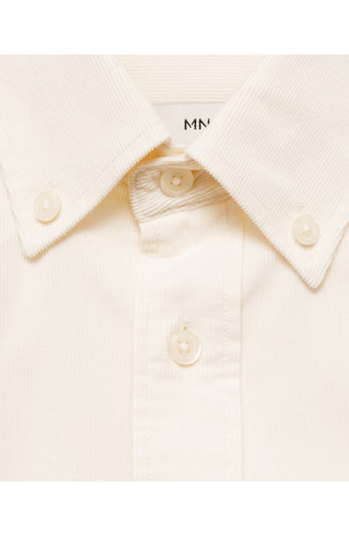 Mango Classic Fit Corduroy Button-down Shirt In White
