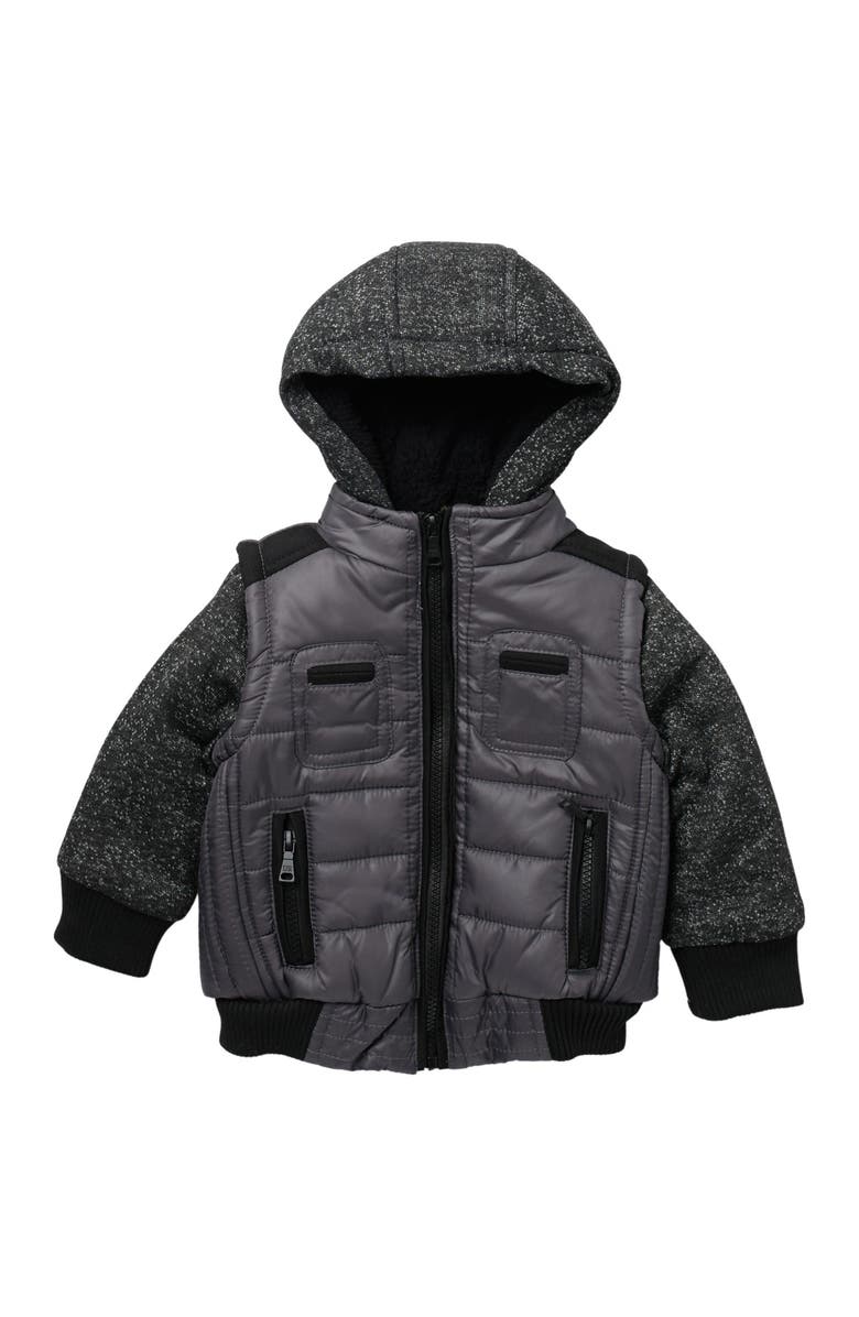 Urban Republic Space Dye Matte Ciree Mixed Media Jacket, Main, color, 