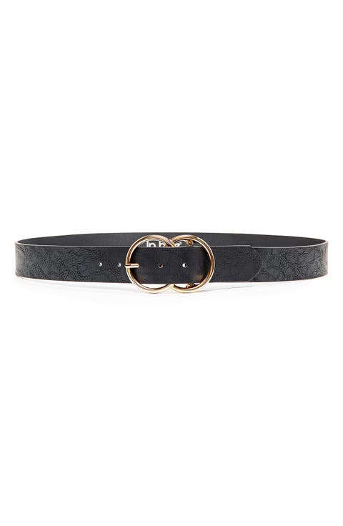 Double O-Ring Faux Leather Belt