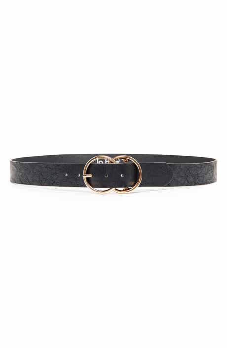 Linea Pelle Double O-Ring Faux Leather Belt