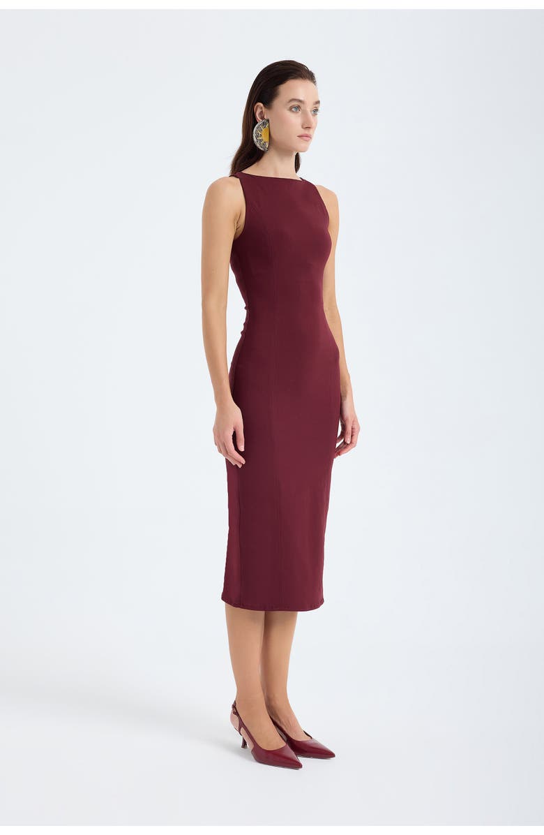 Monlicia Silva Bodycon Midi Dress, Alternate, color, Burgundy