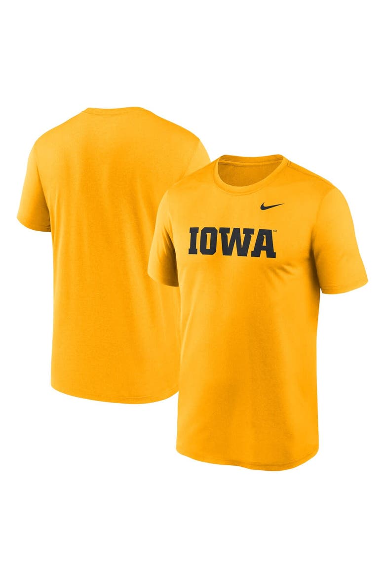 Men's Nike Gold Iowa Hawkeyes Primetime Legend Wordmark T-Shirt, Main, color, Gold