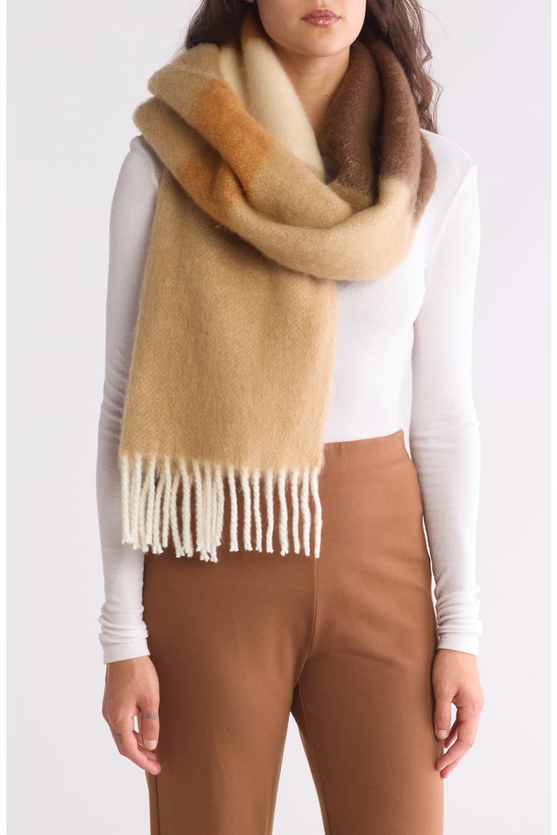 Colorblock Scarf, Main, color, TAN