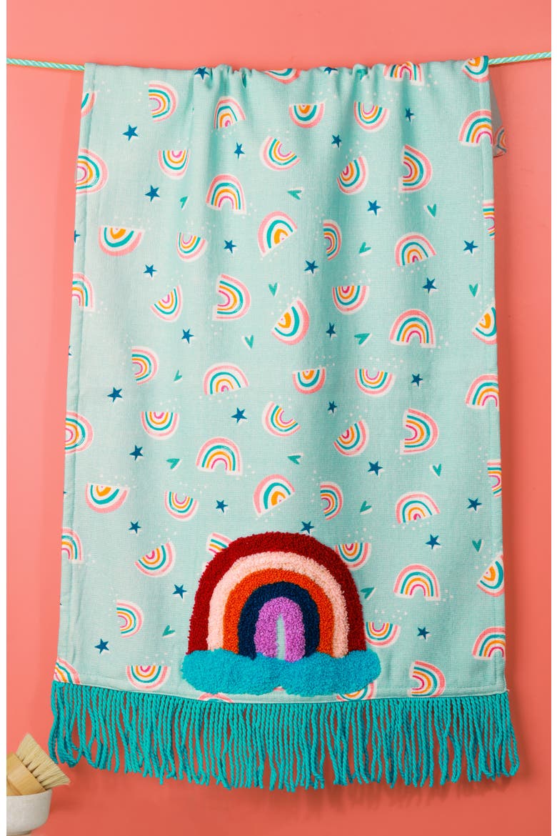 Believe in Miracles Set of 3 Kitchen Towels, Alternate, color, PINK/ BLUE