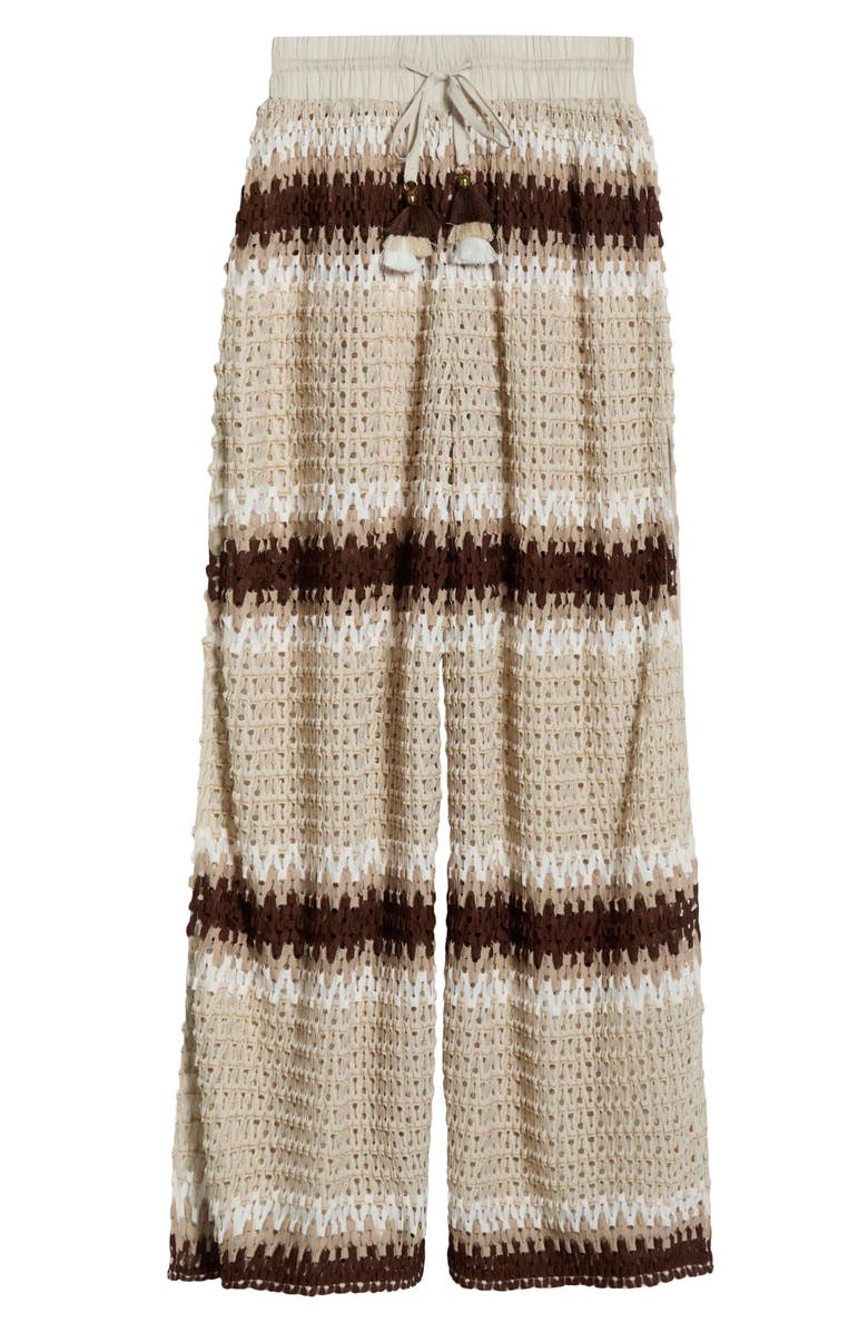 Ramy Brook Larsa Open Stitch Cover-Up Pants, Alternate, color, Sandstone Crochet