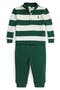 Estate Rib Stripe Cotton Rugby Shirt & Joggers Set