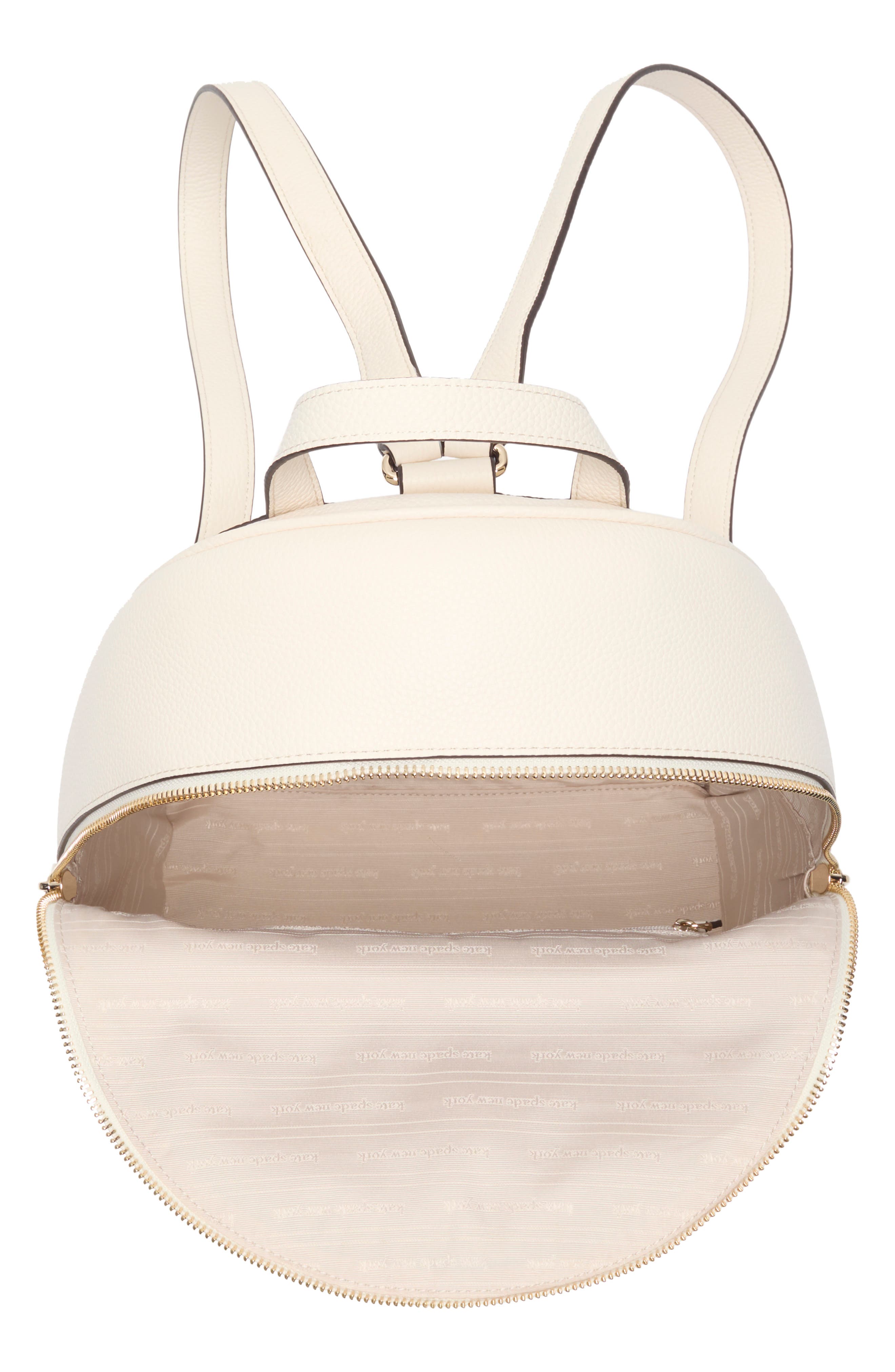 hudson medium pebble leather backpack, Alternate, color, PARCHMENT