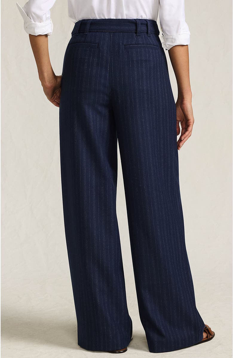 Lands' End Brushed Flannel Mid Rise Wide Leg Trousers, Alternate, color, 