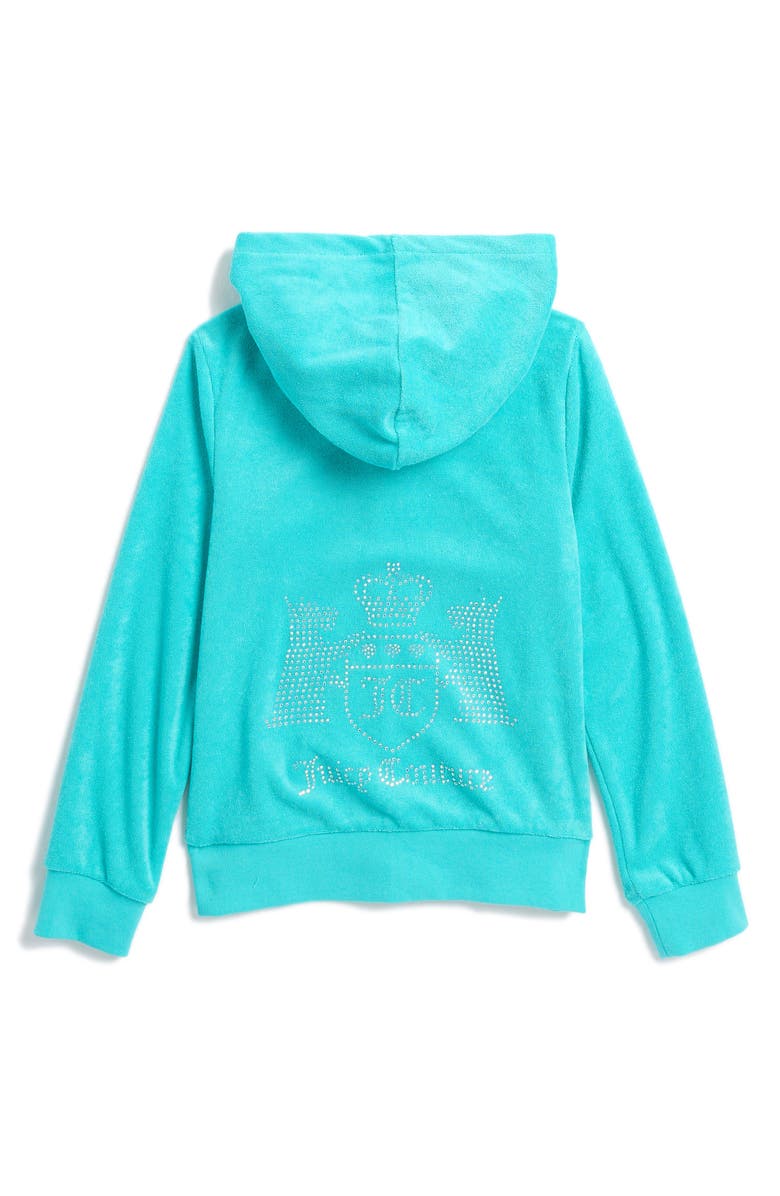 Juicy Couture Kids' Studded French Terry Zip Hoodie & Joggers Set, Alternate, color, 