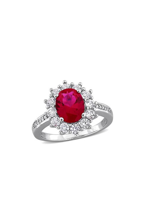 Diamond & Lab Created Ruby Ring