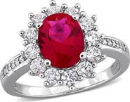 DELMAR Diamond & Lab Created Ruby Ring