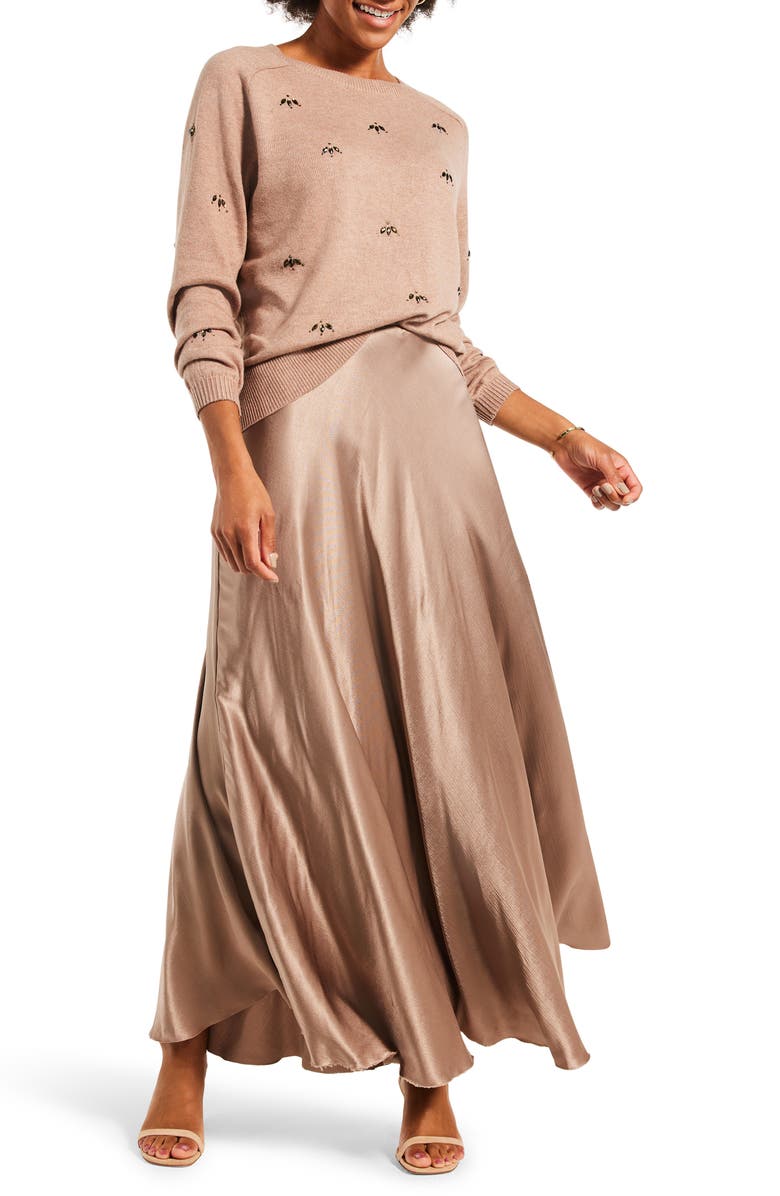 NIC+ZOE Hidden Gems Cotton Blend Sweater, Alternate, color, Macaroon