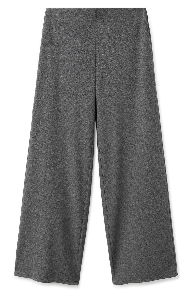 MANGO Straight Fit Elastic Waist Pants, Alternate, color, Grey