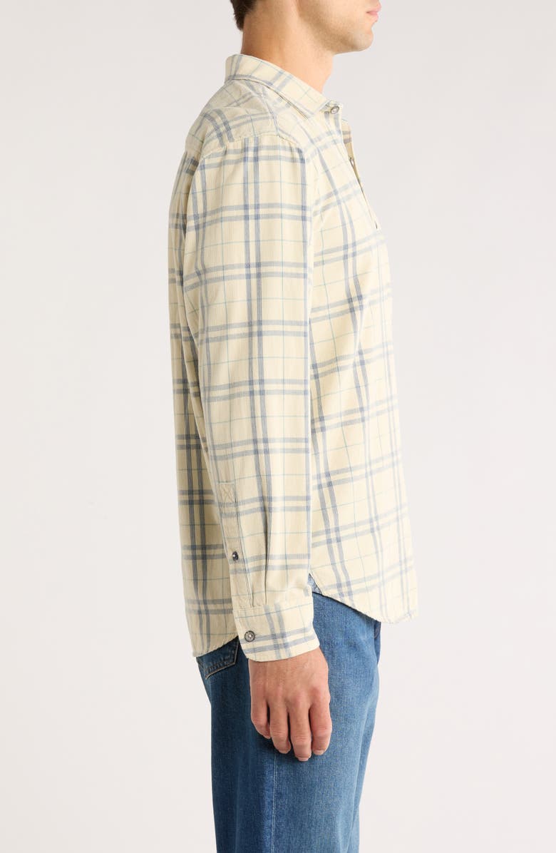 Tommy Bahama Coastline Cord Indio Plaid Cotton Corduroy Button-Up Shirt, Alternate, color, Cloud Cream