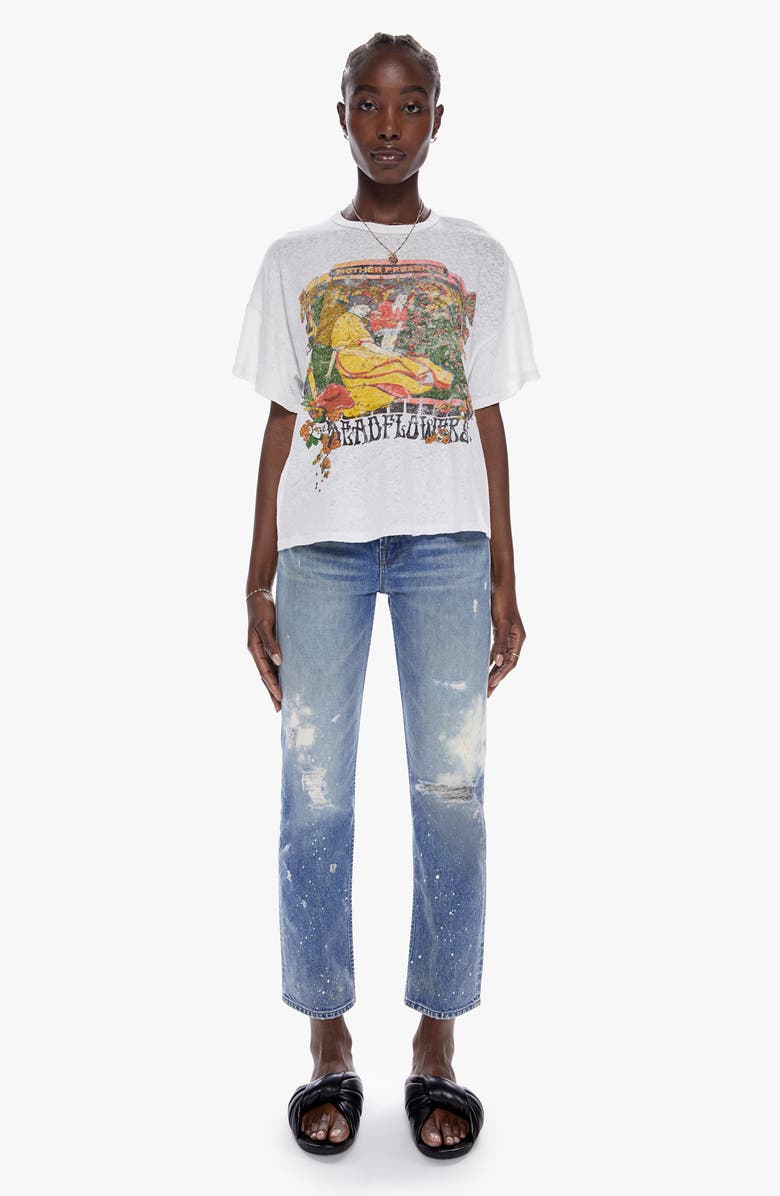 MOTHER The Big Deal Embellished Linen & Cotton Graphic Tee, Alternate, color,