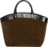 SAVETTE Large Tondo Suede & Leather Tote