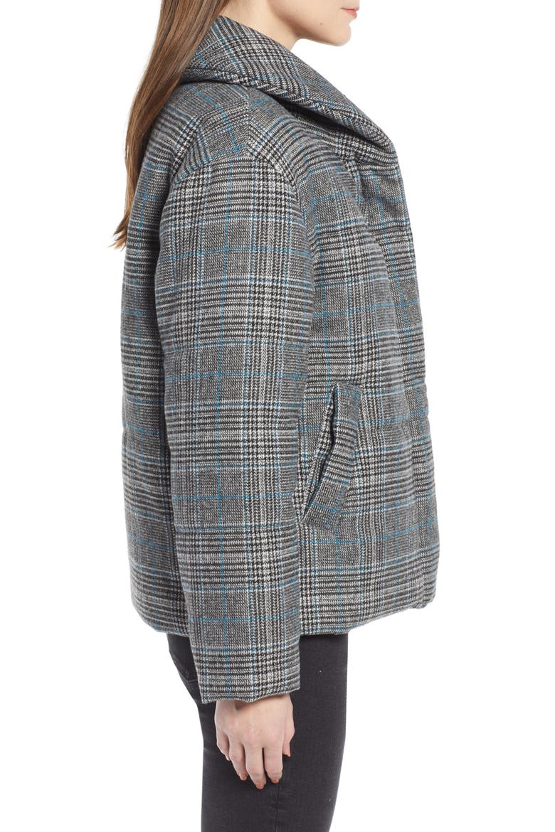 Plaid Puffer Jacket (Nordstrom Exclusive), Alternate, color, GREY BLUE PLAID
