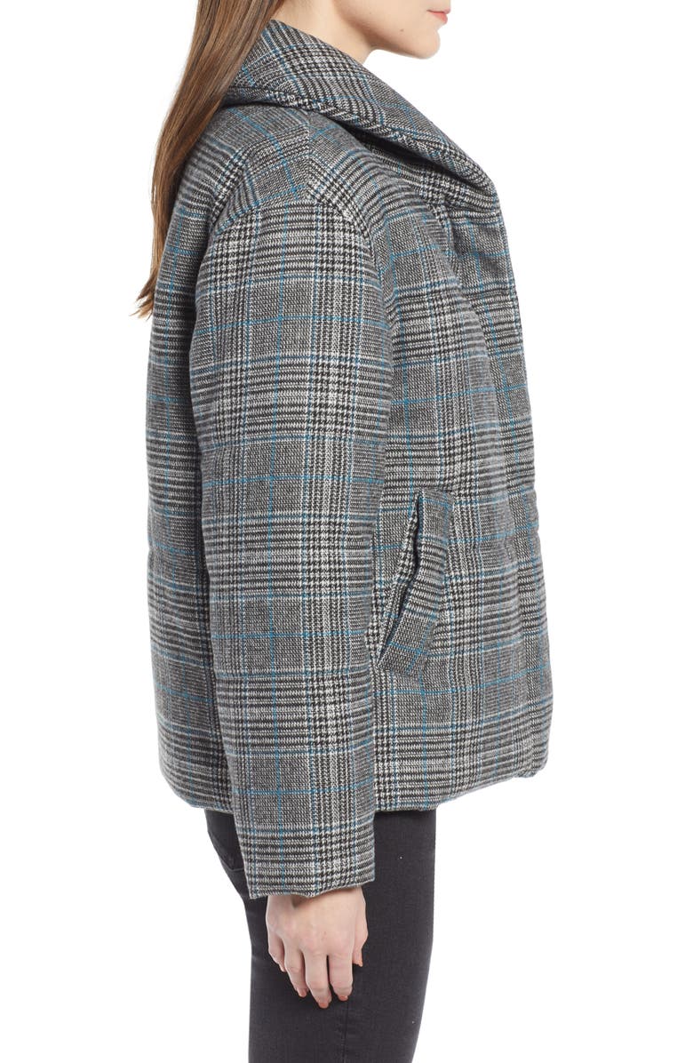 Something Navy Plaid Puffer Jacket, Alternate, color,