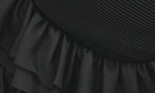 City Chic Crysta Off The Shoulder Long Sleeve Minidress In Black