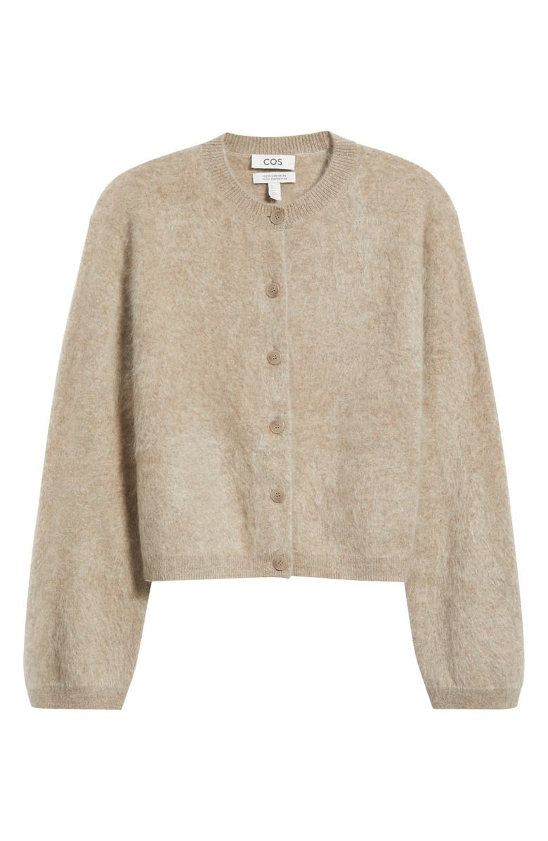 COS Brushed Cashmere Cardigan, Main, color, Beige Medium Dusty