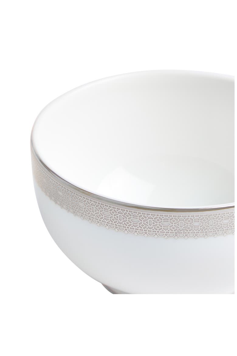 Lace Bone China Rice Bowl, Alternate, color, PLATINUM